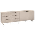 TV-ELEMENT Schwarz, Kaschmir  220/70/38 cm  - Kaschmir/Schwarz, MODERN, Holzwerkstoff/Metall (220/70/38cm) - Carryhome