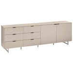 TV-ELEMENT Schwarz, Kaschmir  220/70/38 cm  - Kaschmir/Schwarz, MODERN, Holzwerkstoff/Metall (220/70/38cm) - Carryhome