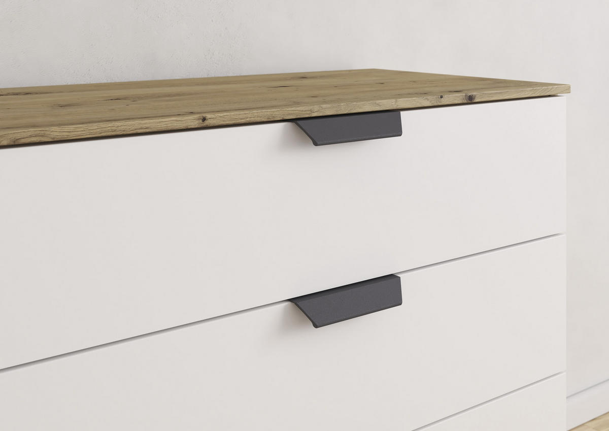 KOMMODE  in 80/81/42 cm  - Dunkelgrau/Weiß, Design, Holzwerkstoff/Metall (80/81/42cm) - Carryhome