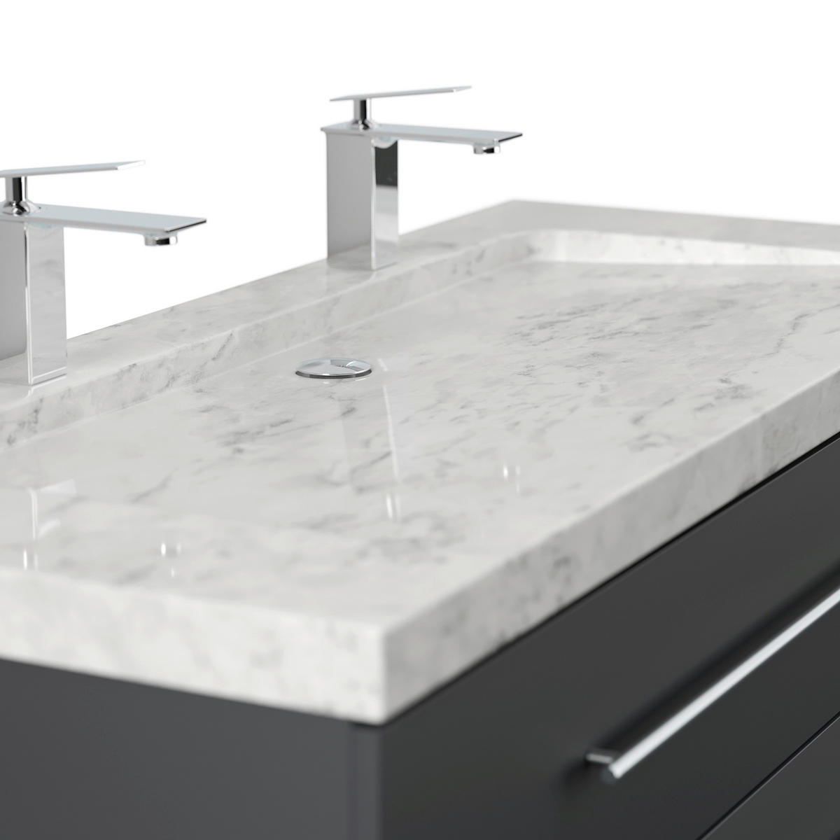 WASCHTISCHKOMBI 130 cm  - Graphitfarben, Basics, Holzwerkstoff/Stein (130cm) - MID.YOU