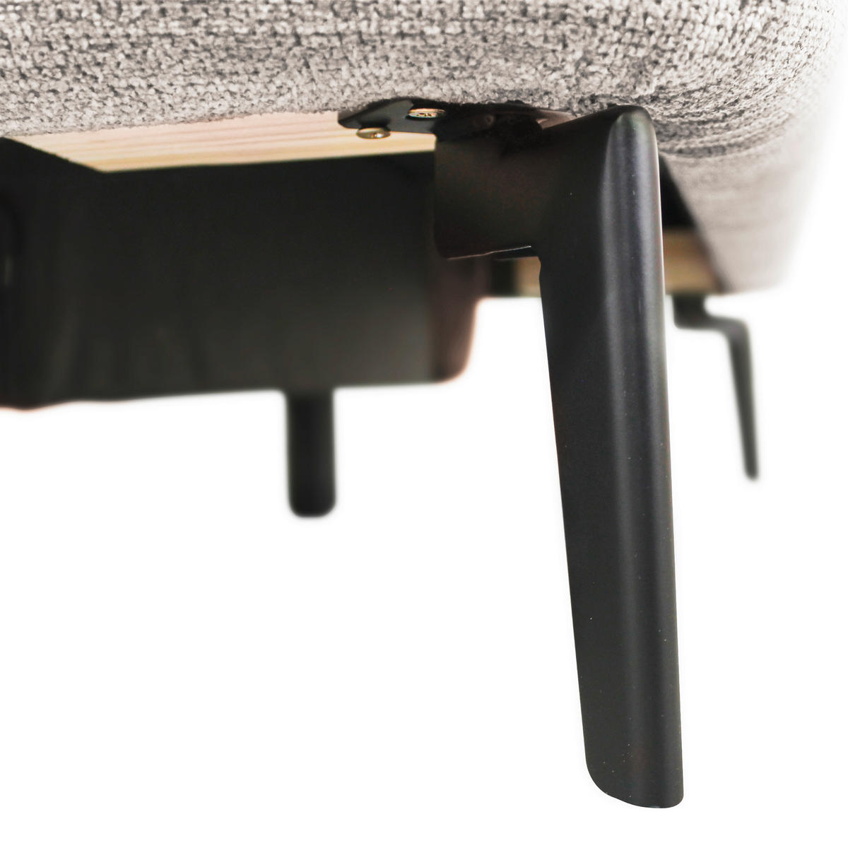 ECKSOFA in Webstoff Weiß  192/260 cm  - Schwarz/Weiß, Design, Textil/Metall (192/260cm) - MID.YOU