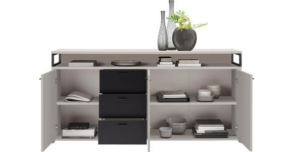 SIDEBOARD  in 177,3/87,8/38 cm  - Kaschmir/Schwarz, KONVENTIONELL, Holzwerkstoff/Kunststoff (177,3/87,8/38cm) - Xora