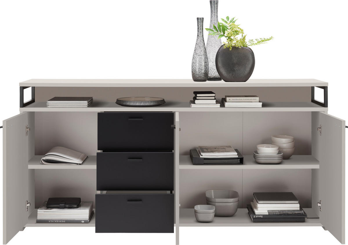 KOMODA   177,3/87,8/38 cm   crna, kašmir  - kašmir/crna, Konvencionalno, drvni materijal/plastika (177,3/87,8/38cm)