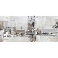 OLJNA SLIKA  120/55 cm   - siva/bela, Design, tekstil/les (120/55cm) - Monee