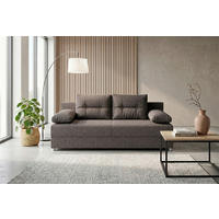 SCHLAFSOFA ZOE Braun  inkl. Rückenkissen, Armlehnenkissen  - Chromfarben/Schwarz, Design, Kunststoff/Textil (190/80/75cm) - P & B