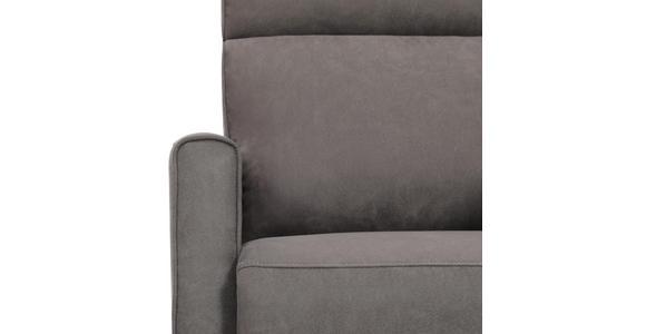 2-SITZER-SOFA Mikrofaser Grau  - Schwarz/Grau, KONVENTIONELL, Kunststoff/Textil (127/105/93cm) - Xora
