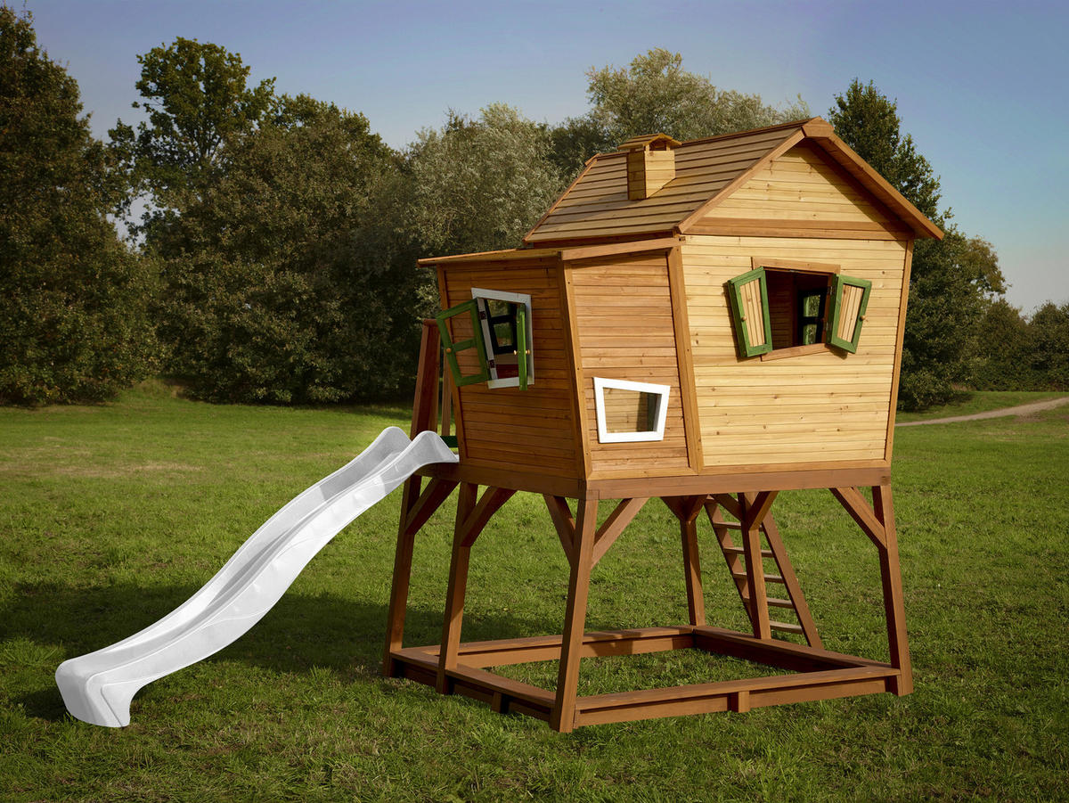 SPIELTURM 432/288/193 cm  - Braun/Weiß, KONVENTIONELL, Holz (432/288/193cm) - Ambia Garden