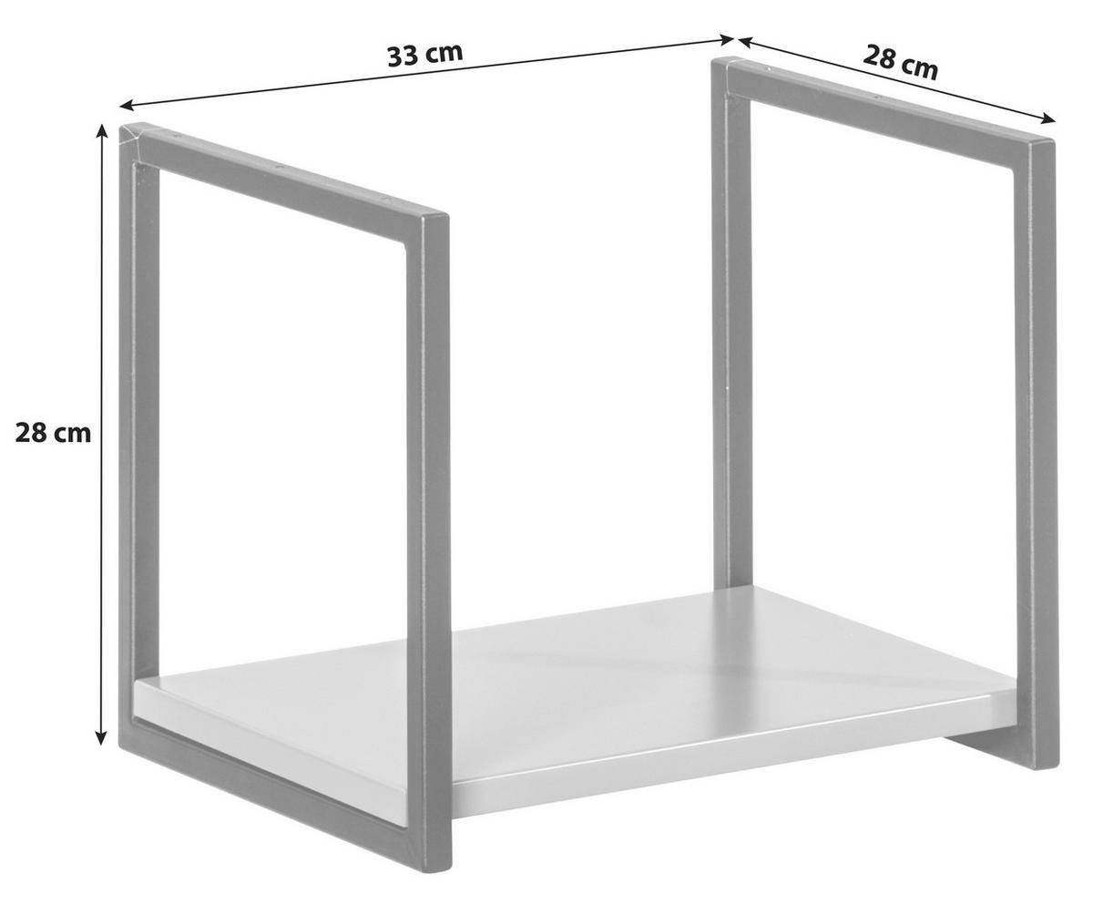 BADEZIMMERREGAL 33/28/28 cm  - Schwarz/Grau, MODERN, Holzwerkstoff/Metall (33/28/28cm) - MID.YOU