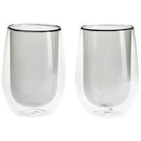 KAFFEEGLAS - Grau, KONVENTIONELL, Glas (7,5/12,5cm) - Novel