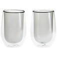KAFFEEGLAS - Grau, KONVENTIONELL, Glas (7,5/12,5cm) - Novel