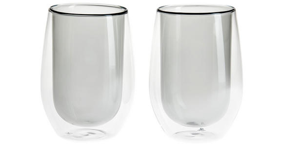 KAFFEEGLAS - Grau, KONVENTIONELL, Glas (7,5/12,5cm) - Novel