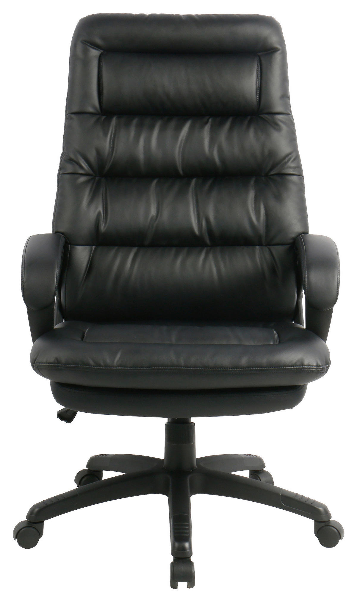 CHEFSESSEL Lederlook Schwarz  - Schwarz, MODERN, Kunststoff/Textil (67/113-122.5/78cm) - MID.YOU