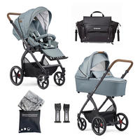 KINDERWAGENSET  FX4 Classic   - Petrol/Schwarz, Basics, Textil/Metall (57/129/100cm) - Gesslein