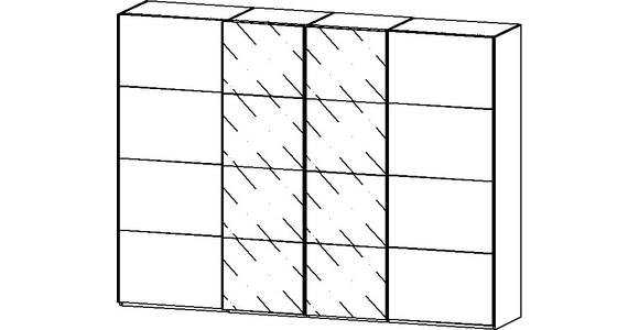 SCHWEBETÜRENSCHRANK 316/235/68 cm 4-türig Weiß - Chromfarben/Weiß, KONVENTIONELL, Glas/Holzwerkstoff (316/235/68cm) - Novel