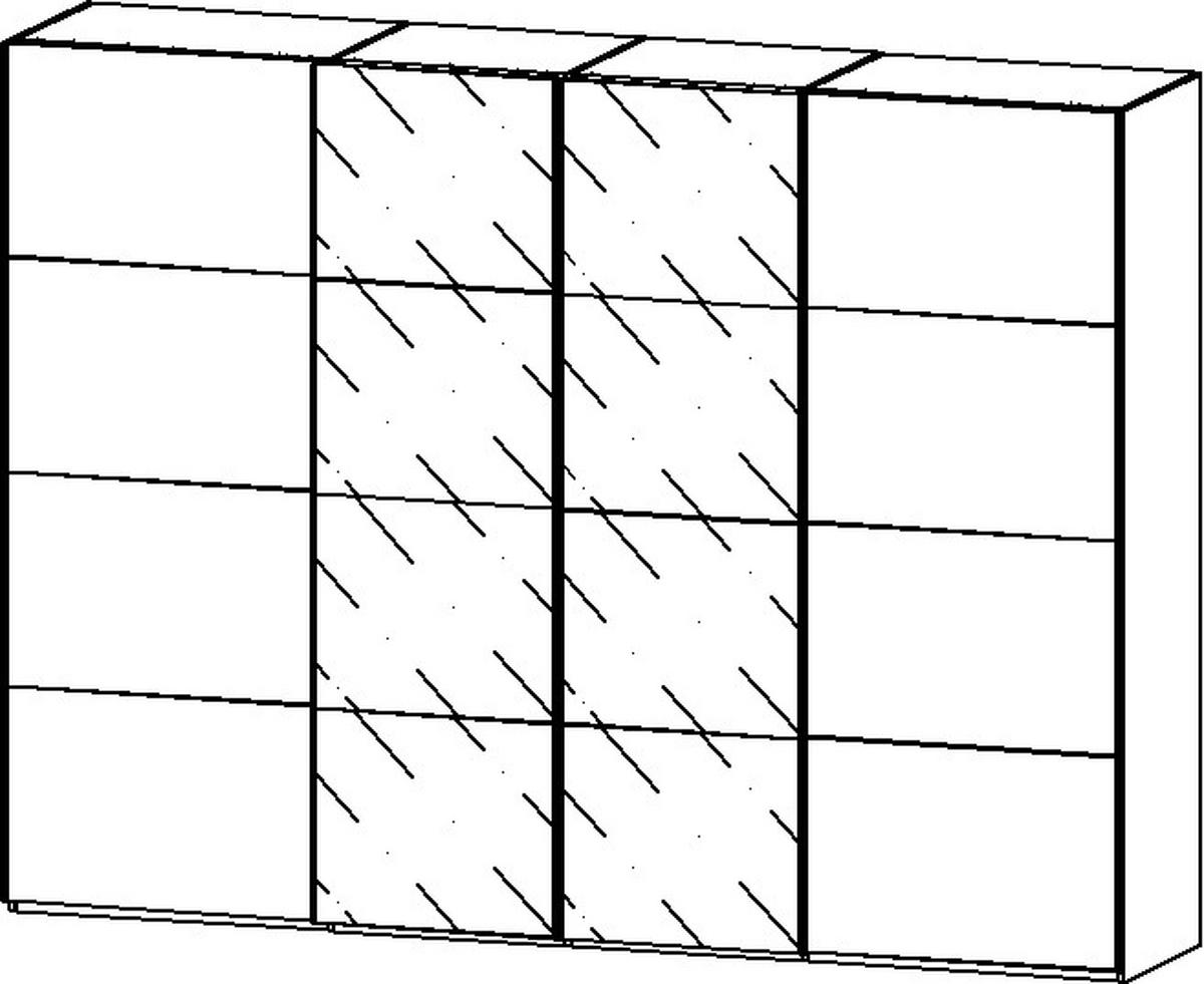 SCHWEBETÜRENSCHRANK 316/235/68 cm 4-türig Weiß  - Chromfarben/Weiß, KONVENTIONELL, Glas/Holzwerkstoff (316/235/68cm) - Novel