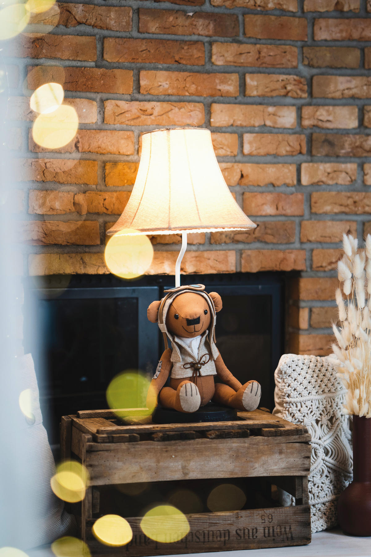 LED-KINDERTISCHLEUCHTE Charles der Bär   - Beige/Weiß, LIFESTYLE, Textil/Metall (31,5/61/31,5cm) - Happy Lamps