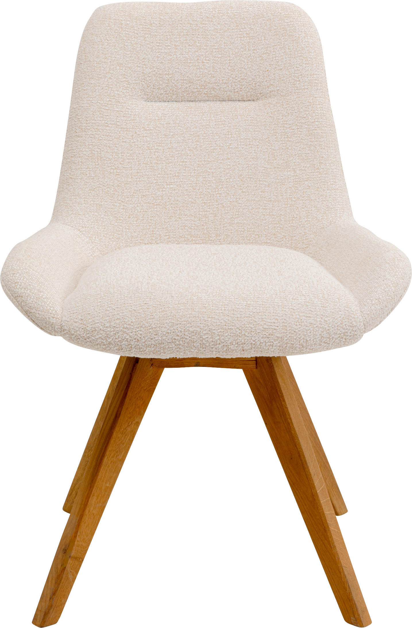 STUHL  Sitzfläche 180° drehbar Webstoff  Weiß, Eichefarben  - Eichefarben/Weiß, Natur, Holz/Textil (56/86/62cm) - Kare-Design
