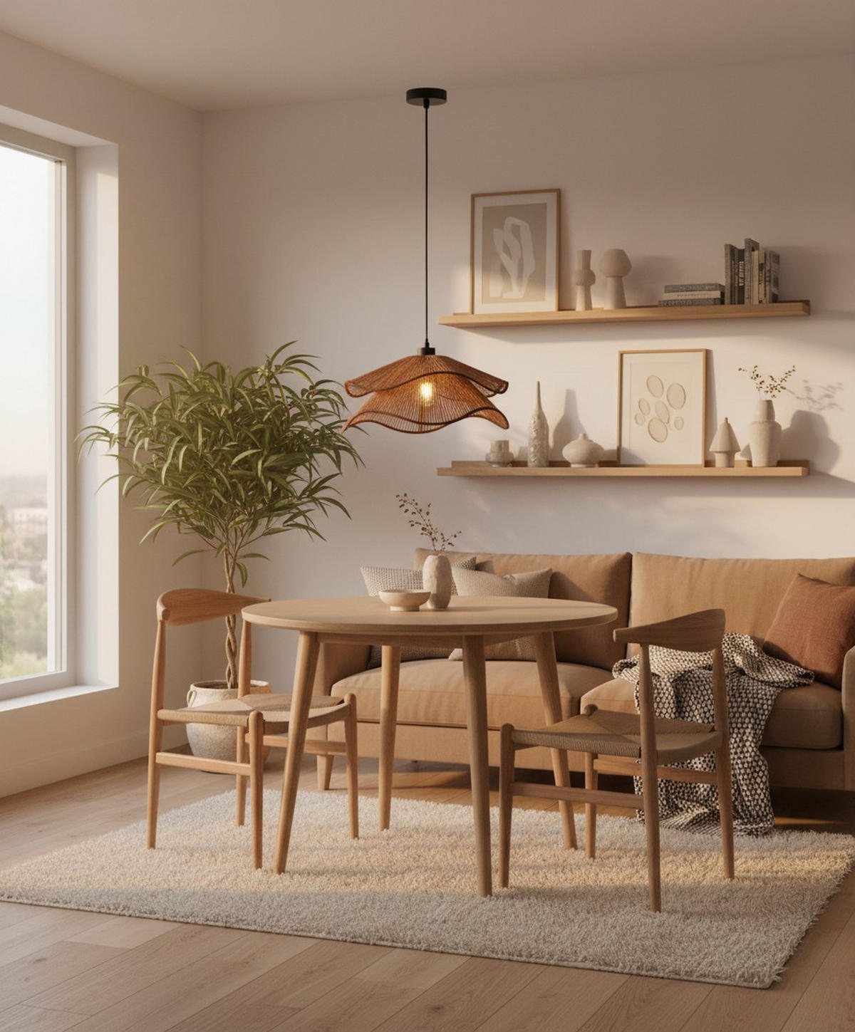 ZÁVĚSNÉ SVÍTIDLO, 40/120 cm  - hnědá, Design, kov/papír (40/120cm) - Collet's Monde