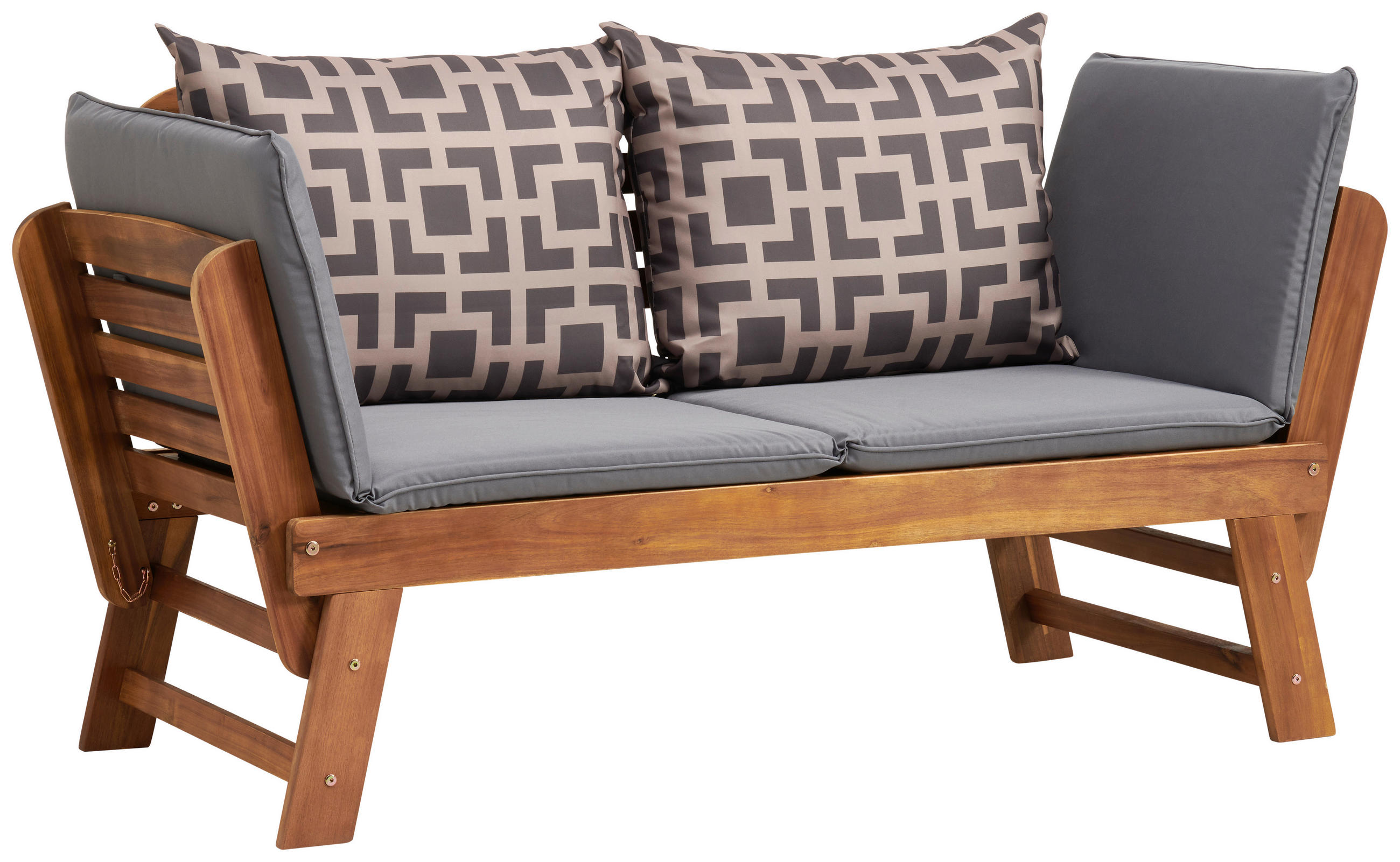 BANC DE JARDIN in Grau, Akaziefarben - gris/couleur d'acacia, Design, textile/bois (75/190/67cm) - Ambia Garden