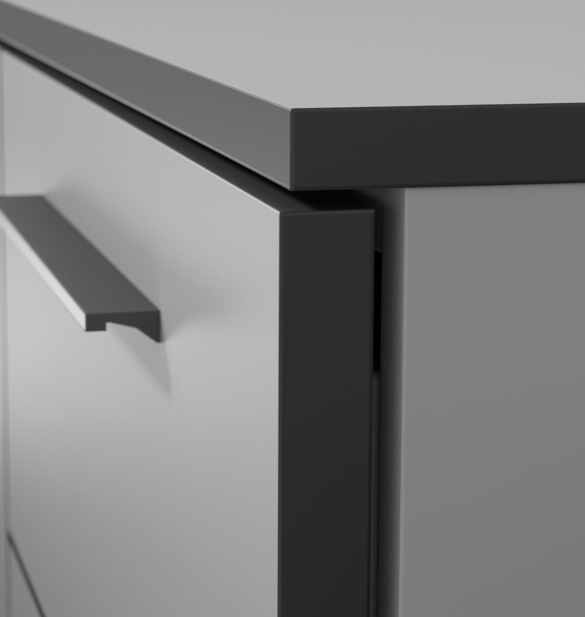 NACHTSCHRANK 45/61,4/40 cm  - Dunkelgrau/Schwarz, MODERN, Holzwerkstoff/Kunststoff (45/61,4/40cm)