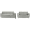 SITZGARNITUR in Teddystoff Hellgrau  - Hellgrau/Schwarz, Modern, Textil/Metall (180/76/90cm) - Livetastic