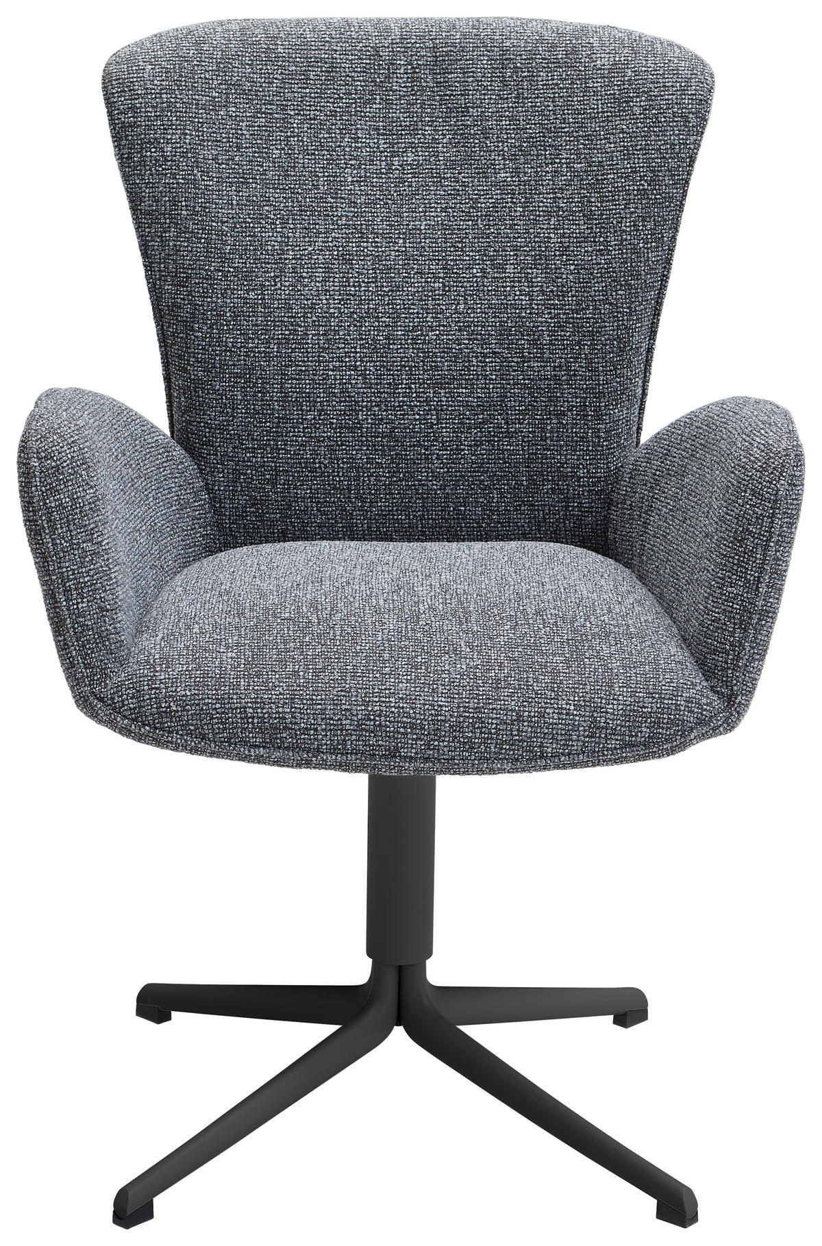 ARMLEHNSTUHL  in Eisen Jacquard, Flachgewebe  - Dunkelgrau/Schwarz, Design, Textil/Metall (63/92/63cm) - Valdera