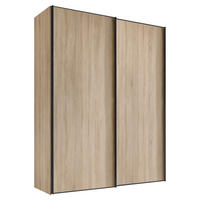 SCHWEBETÜRENSCHRANK in Sonoma Eiche  - Graphitfarben/Sonoma Eiche, Design, Holzwerkstoff/Metall (188/222/68cm) - Moderano