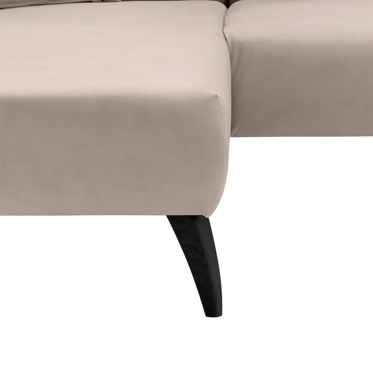ECKSOFA in Lederlook Beige  - Beige/Schwarz, Modern, Holz/Textil (160/264cm) - Livetastic