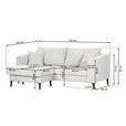ECKSOFA Hellgrau Cord  - Hellgrau/Schwarz, KONVENTIONELL, Holz/Textil (212/155cm) - Carryhome