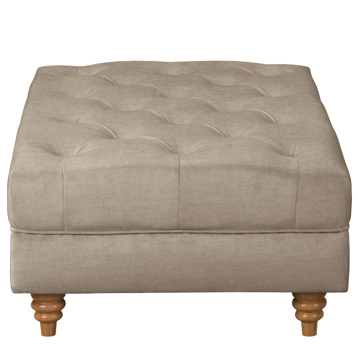 HOCKER in Textil Taupe  - Taupe/Braun, Design, Holz/Textil (96/35/62cm) - P & B