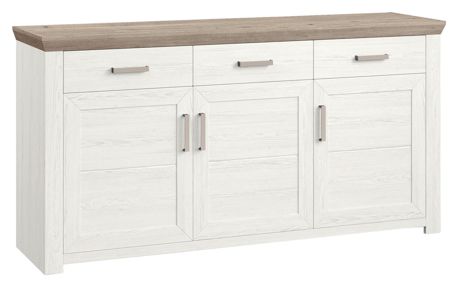 SIDEBOARD  in 184,1/94,6/51,2 cm  - Eichefarben/Weiß, Design, Holzwerkstoff/Metall (184,1/94,6/51,2cm) - SetOne by Musterring