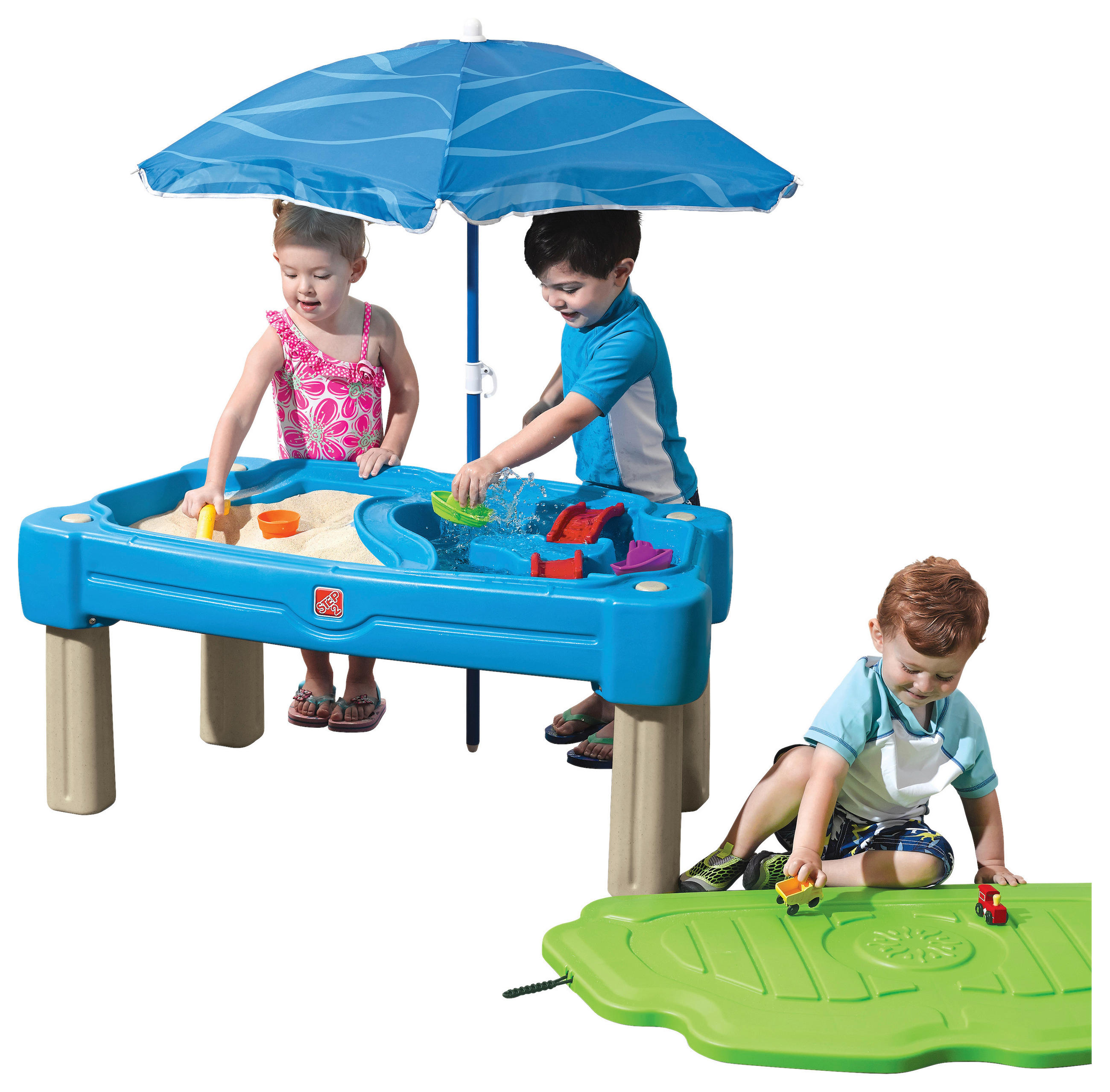 SAND- UND WASSERTISCH 850900 Kunststoff Blau, Grün  - Blau/Grün, MODERN, Kunststoff (108/58,5/61cm)