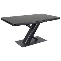 ÉTKEZŐASZTAL - fekete, Design, faalapú anyag/üveg (160-210/76/90cm) - Novel