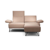 2-SITZER-SOFA in Chenille Rosa  - Schwarz/Rosa, Design, Textil/Metall (164-194/85/86-94cm) - SENSOO