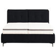 POLSTERBETT Matratze, Lattenrost, Topper Schwarz 180/200 cm  - Schwarz, KONVENTIONELL, Leder/Holz (180/200cm) - Novel