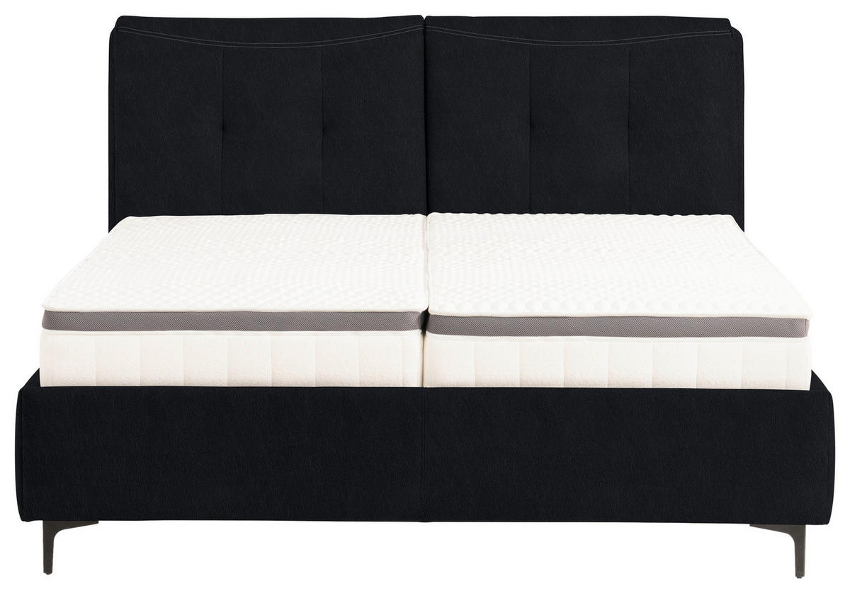 POLSTERBETT 160/200 cm  in Schwarz  - Schwarz, Konventionell, Leder/Holz (160/200cm) - Novel