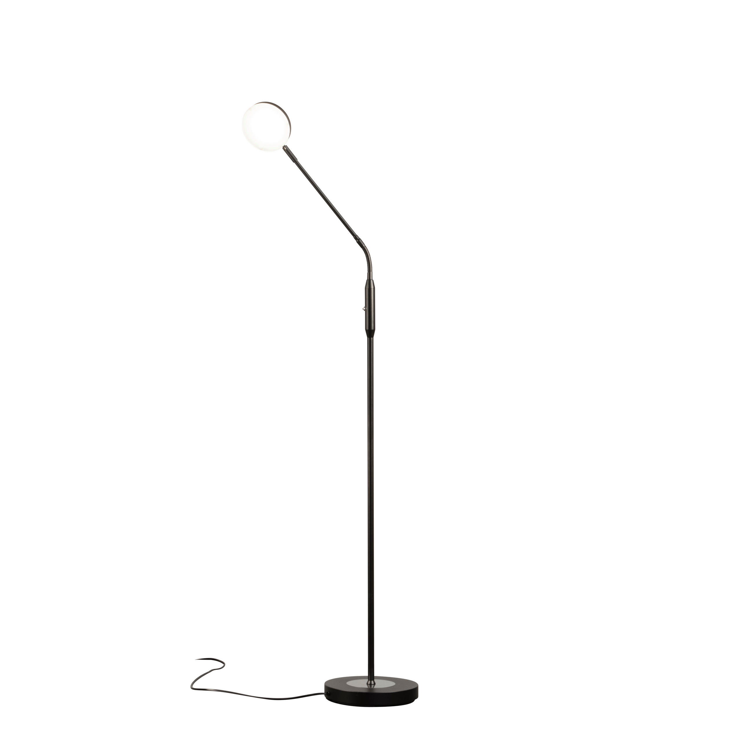 LED-STEHLEUCHTE Sorento 23/138/45 cm   - Schwarz, Design, Metall (23/138/45cm) - Fischer & Honsel