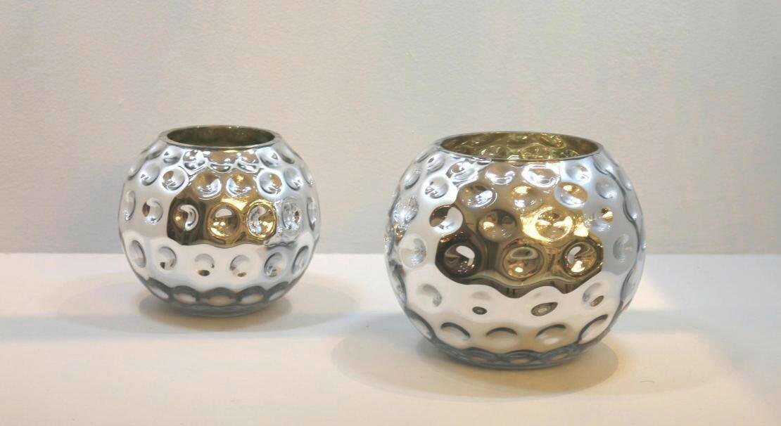 VASE  - Silberfarben, Design, Glas (19/19/17cm) - Cor Mulder