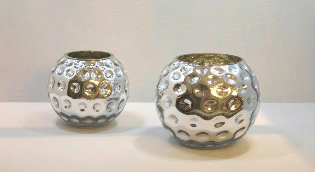 VASE  - Silberfarben, Design, Glas (19/19/17cm) - Cor Mulder