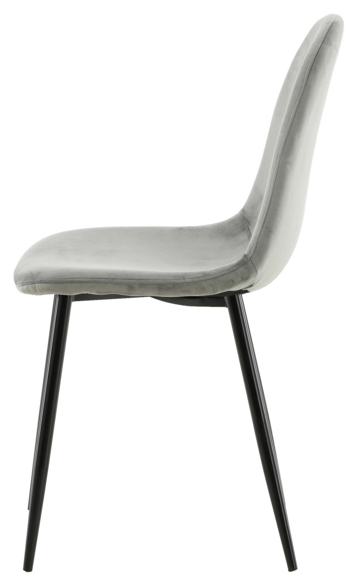 STUHL-SET 2 Stück  in Stahl Samt Metall, Textil  - Schwarz/Grau, Design, Textil/Metall (42,5/88/53cm) - Livetastic