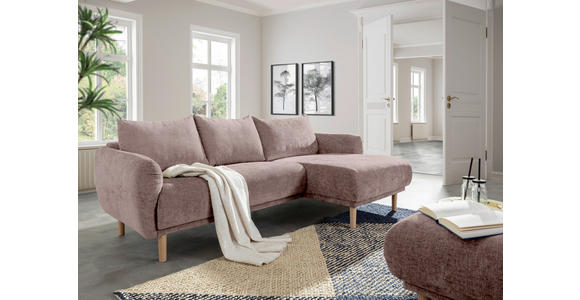 ECKSOFA Altrosa Flachgewebe - Buchefarben/Altrosa, KONVENTIONELL, Holz/Textil (230/144cm) - Carryhome