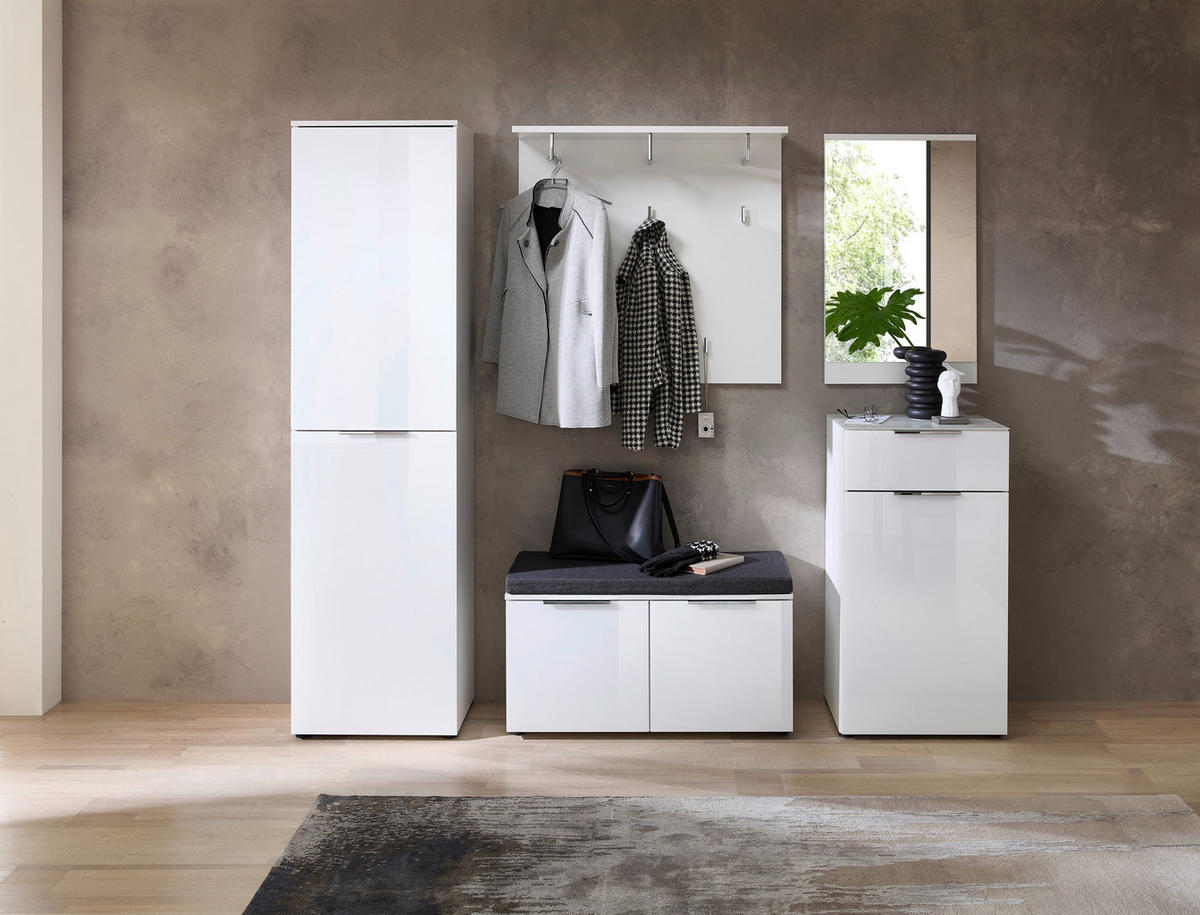 GARDEROBNA OMARA  - barve kroma/bela, Moderno, kovina/leseni material (53/196/41cm) - Voleo