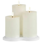 LED-KERZENSET 7,5/17,5 cm  - Creme, Basics, Naturmaterialien/Kunststoff (7,5/17,5cm) - Ambia Home