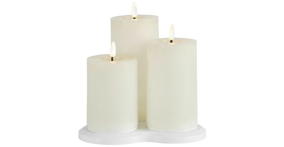 LED-KERZENSET 7,5/17,5 cm  - Creme, Basics, Naturmaterialien/Kunststoff (7,5/17,5cm) - Ambia Home