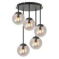 HÄNGELEUCHTE 42/59,5 cm    - Schwarz, Trend, Glas/Metall (42/59,5cm) - Novel