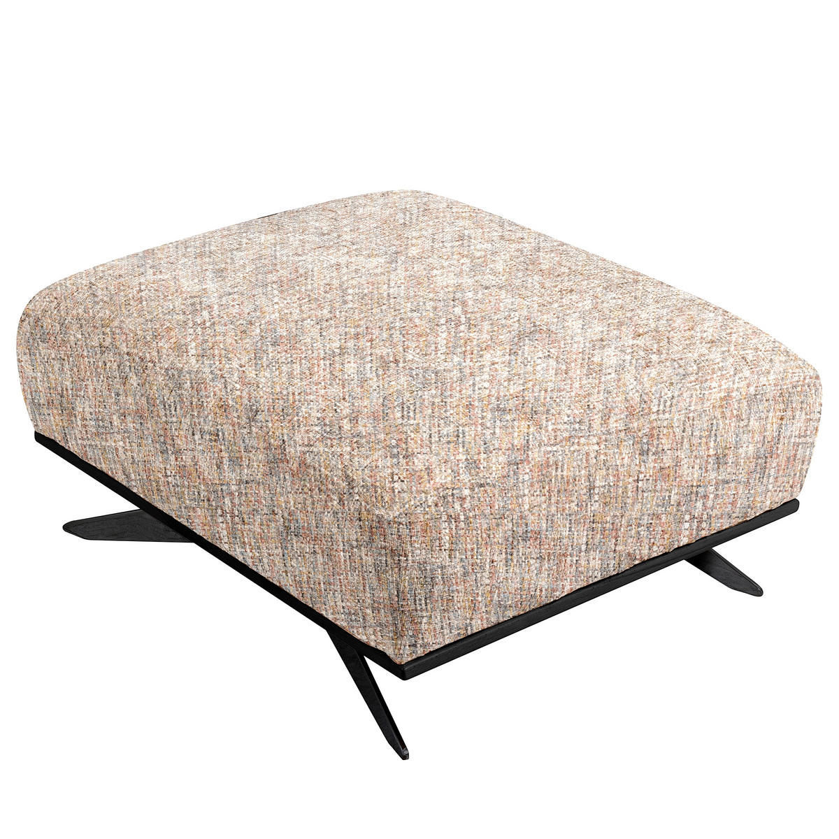 HOCKER in Textil Blau, Gelb, Rot, Weiß  - Blau/Gelb, Design, Holz/Textil (95/46/80cm) - Livetastic
