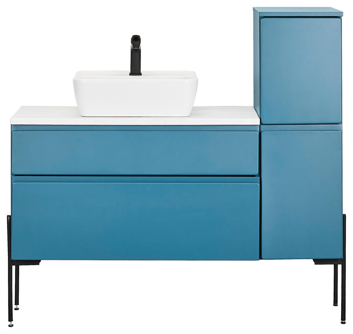 WASCHBECKENUNTERSCHRANK 90/55/47 cm  - Weiss/Dunkelblau, Modern, Holzwerkstoff (90/55/47cm) - Welnova