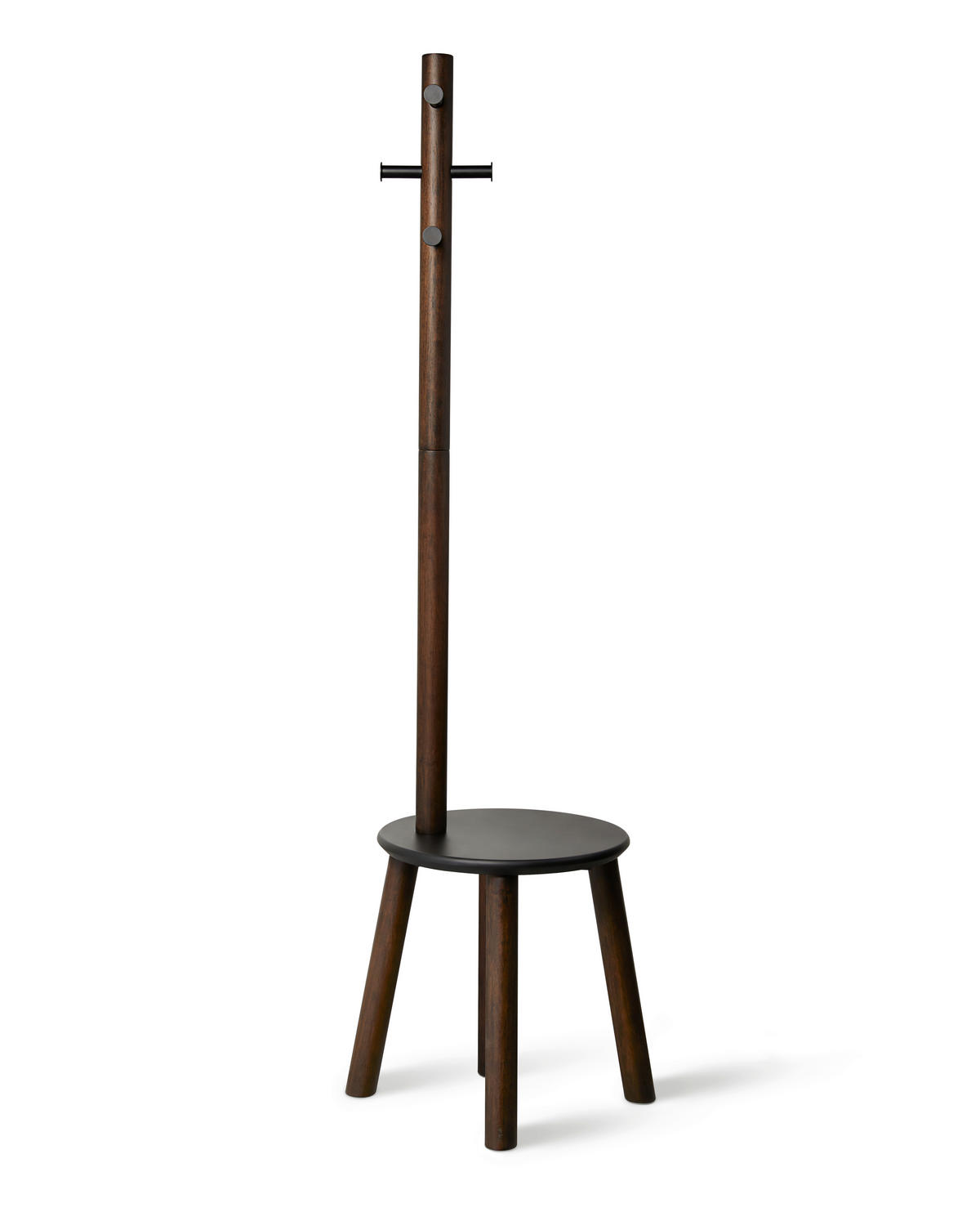 ŠATNÍ STOJAN - tmavě hnědá, Basics, dřevo (51/165cm) - Umbra
