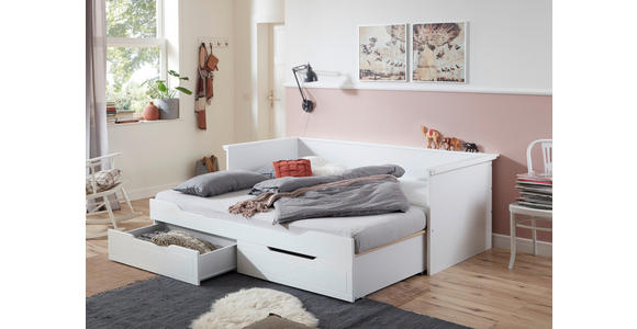 AUSZIEHBETT 90/180/200 cm in Weiß - Weiß, KONVENTIONELL, Holz/Holzwerkstoff (90/180/200cm) - Carryhome