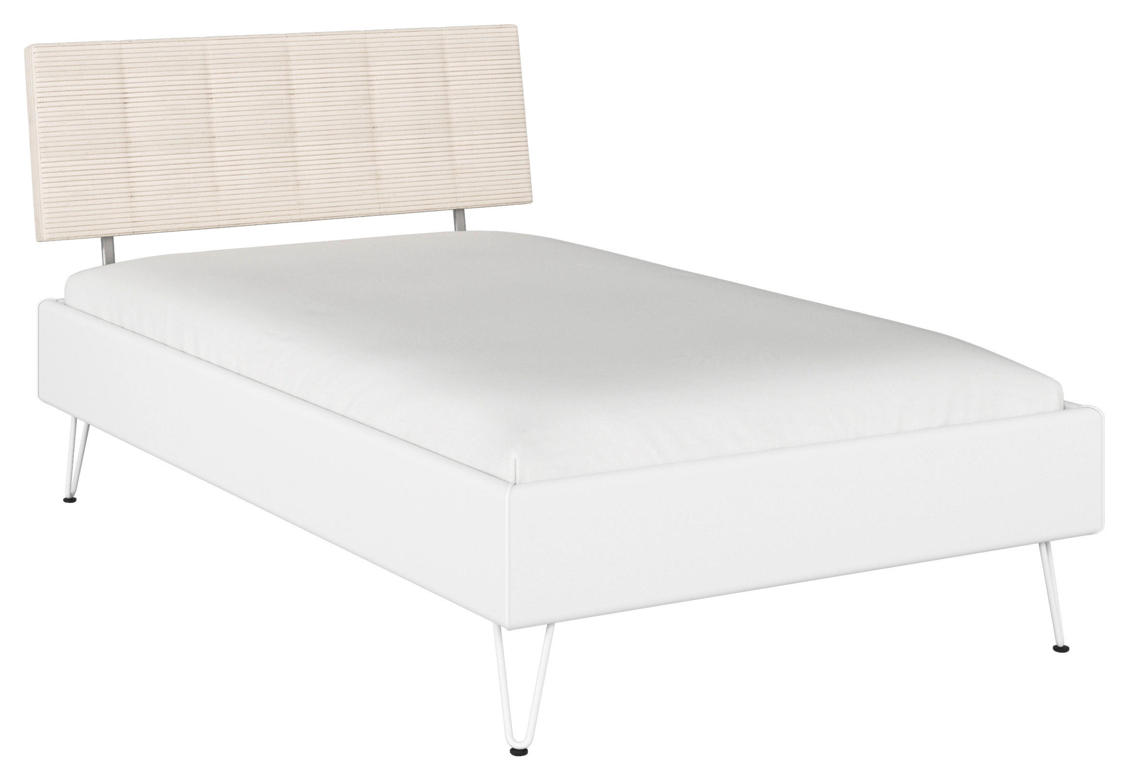 BETT 120/200 cm  in Weiß  - Weiß, Design, Textil/Metall (120/200cm) - Carryhome